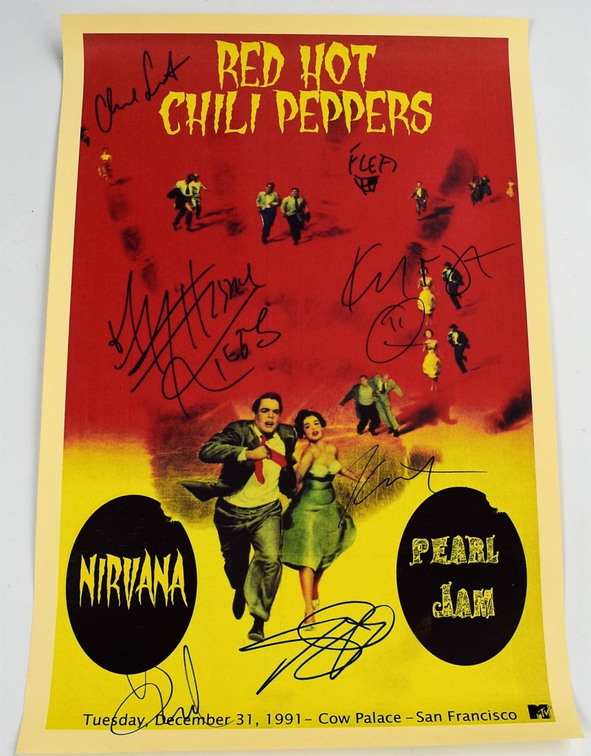 Red Hot Chili Peppers/Nirvana Signed Poster (1 of 3)