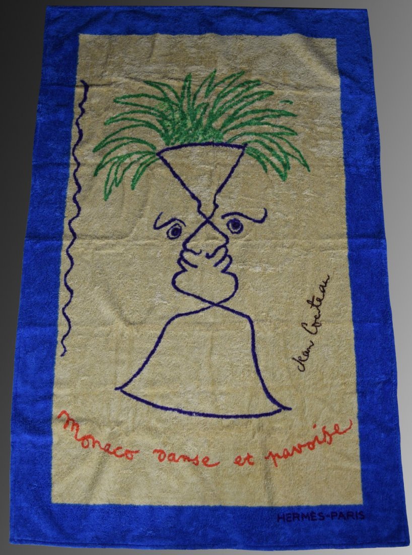 Hermes Jean Cocteau Fabric: Hermes, Jean Cocteau Monaco danse et pavoise 100% cotton made in France Measures: 58 x 37 inches