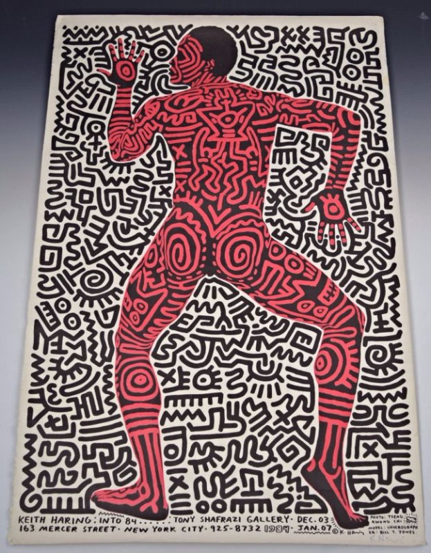 Keith Haring Signed Tony Shafrazi Exhibition Poster (1 of 5)