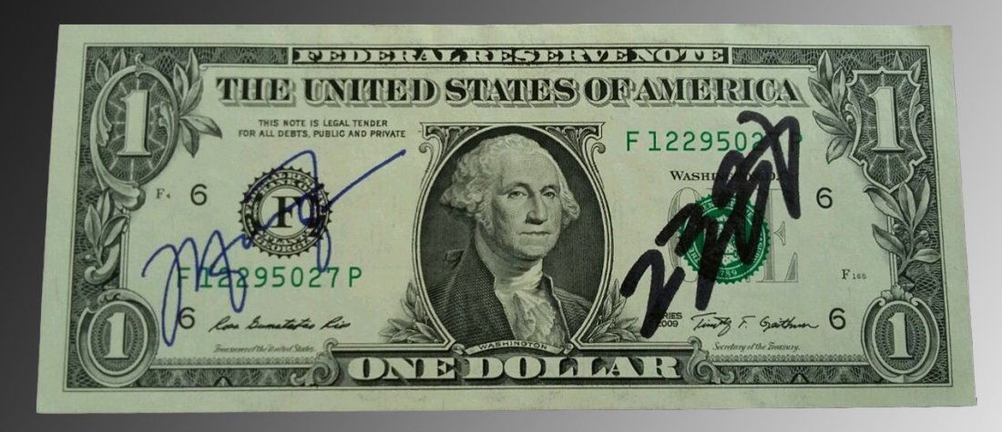 Michael Jordan/LeBron James Signed Bill (1 of 4)