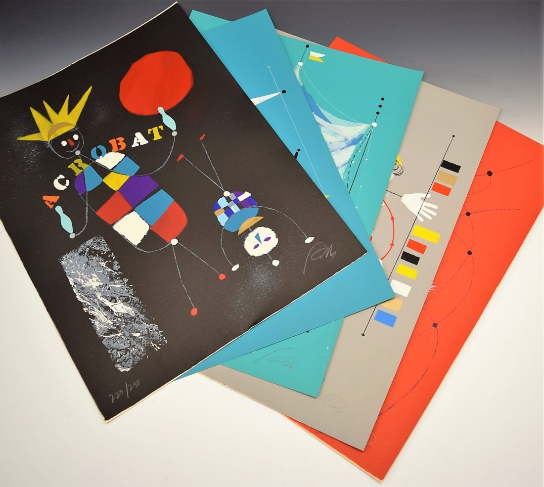 Wolfgang Roth: (American, 1910-1988) (5) Circus themed screen prints from an edition of 250 Each work artist signed and numbered Measures: 24 x 20 inches