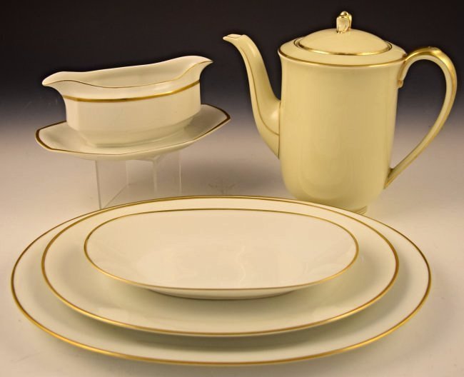 Adolf Hitler Berghof Tea Set: A white and gold trim Bavarian gravy bowl, teapot, plates owned and used by Adolf Hitler These items were displayed in Adolf Hitler's Berghof residence Measures: 8 x 3 inches in size These historic it