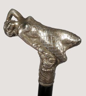 Semi Nude Silver-Ca. 1890-A signed 800 silver hand