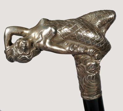 Semi Nude Silver-Ca. 1890-A signed 800 silver hand - 3