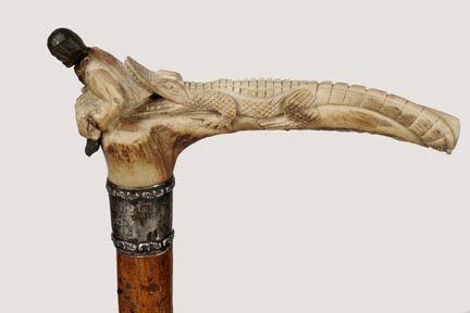 African-American Cane-Ca. 1890-A stag handle