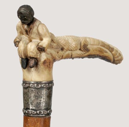 African-American Cane-Ca. 1890-A stag handle - 2