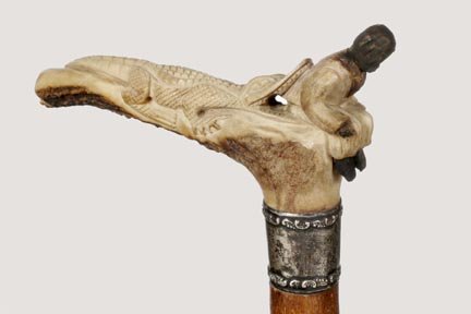 African-American Cane-Ca. 1890-A stag handle - 3