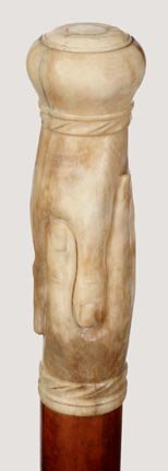 Bone Fraternal-Ca. 1870-A pair of hands are carved