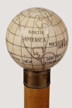 Scrimshawed Ivory Globe-Early 20th Century