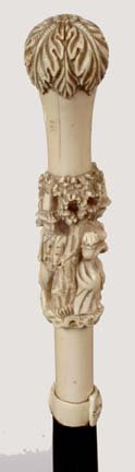 Carved Ivory Courting Cane-Ca. 1875