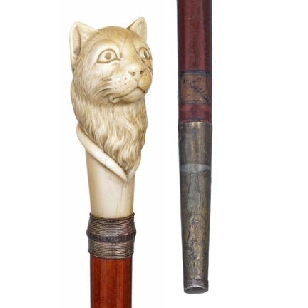 Ivory Cat-C. 1880-Direct International shipping is