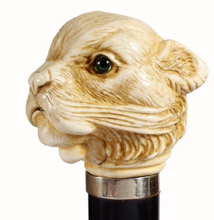 Ivory Cat-C. 1915-Ivory cat with long whiskers, tw