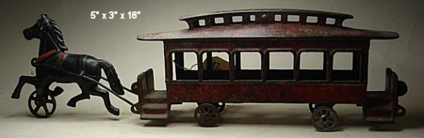Wilkins, Broadway car and horse, cast iron