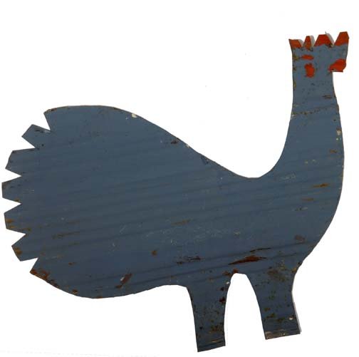 R.A. Miller-" Roosters". Paint on tin, 4 piece lot.: R.A. Miller-" Roosters". Paint on tin, 4 piece lot. Various sizes. Please see over 450 other lots in this sale of Outsider Art, Folk-art, folkart, contemporary art,pottery, African American Art, Nativ