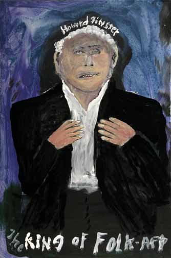 William Thomas Thompson-"Howard Finster". Paint on: William Thomas Thompson-"Howard Finster". Paint on canvas. Piece is 24 x 36. Please see over 450 other lots in this sale of Outsider Art, Folk-art, folkart, contemporary art,pottery, African American 