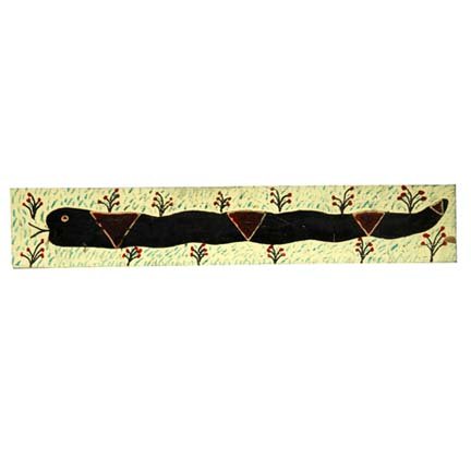 RA Miller-"Snake" Paint on woood. Piece is 30 x 5 : RA Miller-"Snake" Paint on woood. Piece is 30 x 5 1/2. Please see over 450 other lots in this sale of Outsider Art, Folk-art, folkart, contemporary art,pottery, African American Art, Native American a