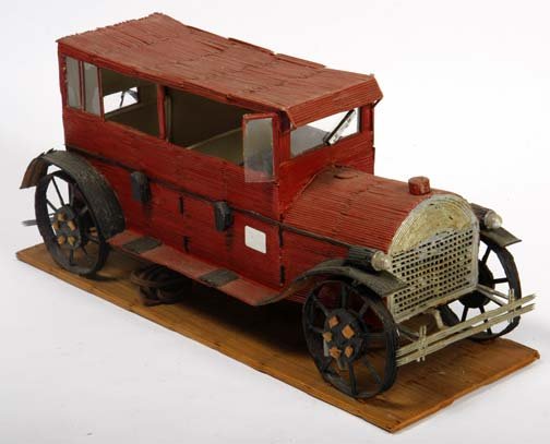 Wesley Stewart-"Red Car". Paint on toothpick const