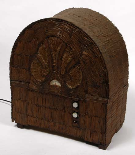 Wesley Stewart-"Radio". Glazed toothpick construct: Wesley Stewart-"Radio". Glazed toothpick construction, signed. Piece is 7 x 10 x 19. Please see over 450 other lots in this sale of Outsider Art, Folk-art, folkart, contemporary art,pottery, African A