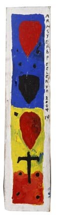 Armisterd Peeler, "Untitled" Paint on wood, signe: Armisterd Peeler, "Untitled" Paint on wood, signed 2004 and measures 15 x 3 1/2 x 3/4