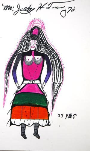 John Henry Toney, "Fancy Lady". Marker on poster,: John Henry Toney, "Fancy Lady". Marker on poster, signed and measures 13 1/2 x 22