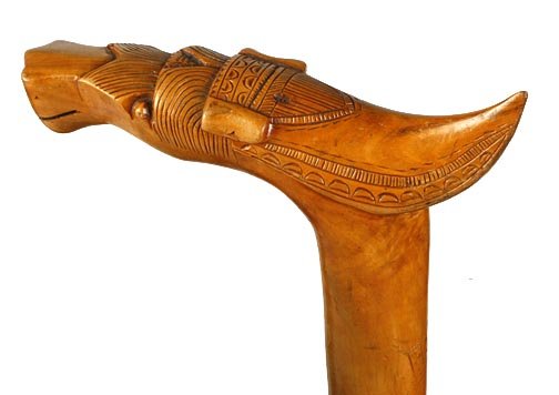An early 20th Century Greek Island Folk Art one pi: An early 20th Century Greek Island Folk Art one piece cane with a brass ferrule-O.L. 35 ½"-$100-$200 From the Estate of Melvin Earl Cummings (1876-1936) San Francisco