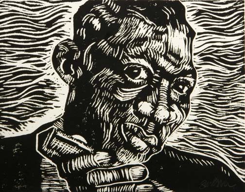 Sue Million-"Little Walter". Paint on paper, signe