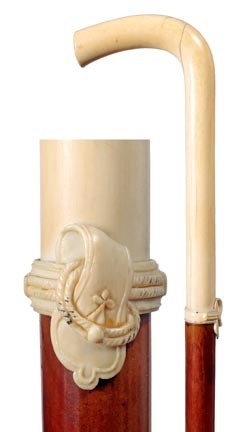 Ivory Dress Cane-Circa 1890-A long ivory handle, or