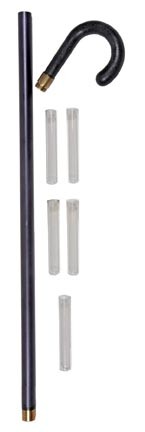 Cigar System Stick Cane-Circa 1950-A nice example o: Cigar System Stick Cane-Circa 1950-A nice example of this genre with a brass collar, a metal shaft, glass containers and a brass ferrule-H. 5" x 5 ½", O.L 36"-$200-$300