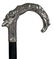 169: Silver Art Deco Dog Cane-Ca. 1920-A precision cast