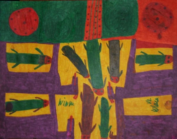 Outsider Art-Willie White "Gator" marker on poster : Outsider Art-Willie White "Gator" marker on poster 22 x 28 400-600