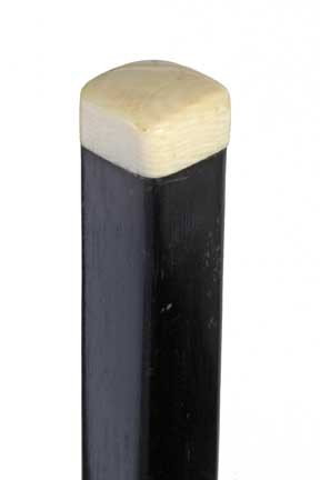 Ivory Dance Cane-Circa 1930-An ivory diamond shape: Ivory Dance Cane-Circa 1930-An ivory diamond shaped handle, ebony four sided shaft and an ivory ferrule-H. 1" x ¼", O.L. 36"-$200-$300