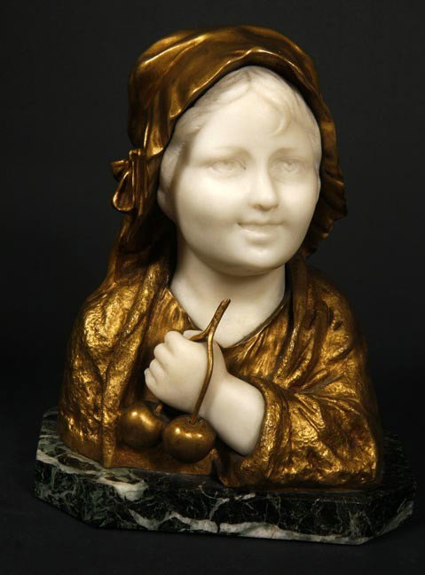 134. French Marble and Bronze Dore' Statue-Circa 1: 134. French Marble and Bronze Dore' Statue-Circa 1900-Signed "T. D,aste"9" x 7 ½" x 5"-$1,500-$2,500