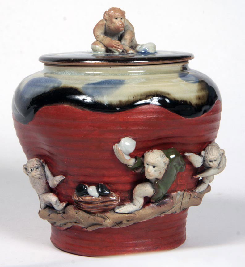 46. Sumida Gawa Cigar Humidor, Circa 1925, moisture: 46. Sumida Gawa Cigar Humidor, Circa 1925, moisture cork in lid, very fine condition, 5 ½" x 6", $400-$600