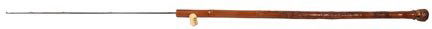 50. Fishing Pole System Cane-Circa 1925-Bamboo two sect: 50. Fishing Pole System Cane-Circa 1925-Bamboo two section five foot sectional pole, carved shaft and a large bone ferrule. O.L. 34"