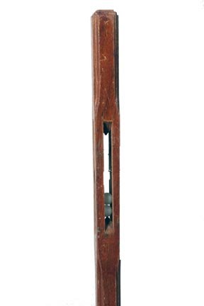 115. Puzzle Cane-Circa 1935-A folk art ball and cage ca: 115. Puzzle Cane-Circa 1935-A folk art ball and cage cane with two milk glass marbles and no ferrule. O.L. 36"