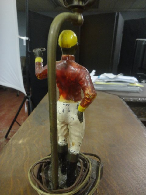 Cast iron jockey lamp, African-American. Circa 1940, ol - 2