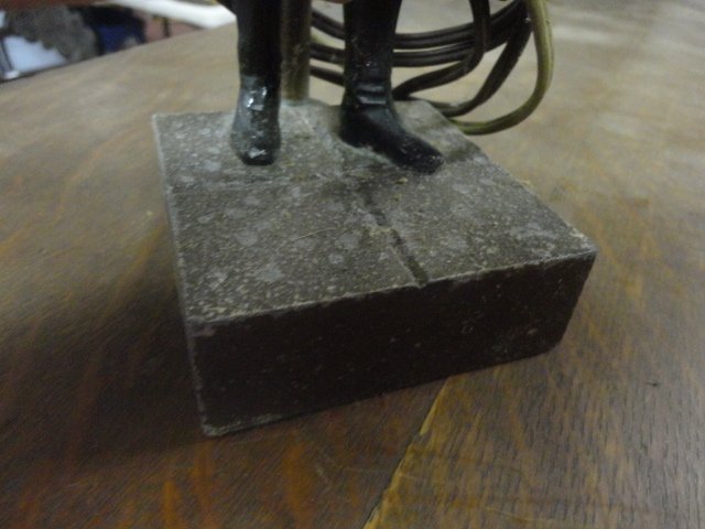Cast iron jockey lamp, African-American. Circa 1940, ol - 3