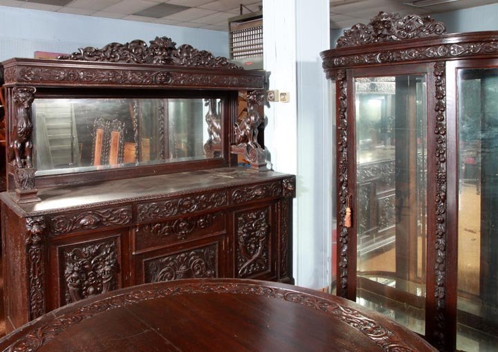 Massive "Man Of The Mountain"/ "Green Man" Dining Suite - 4