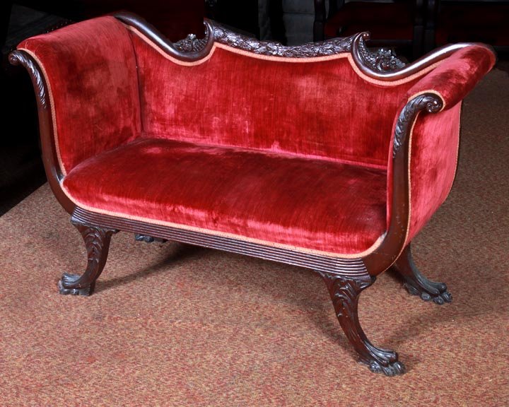 Federal style love seat, probably centennial, w/origina