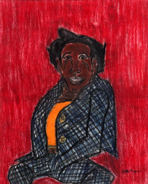 Ike Morgan, "Man in Checked Suit", pastel on paper, 24": Ike Morgan, "Man in Checked Suit", pastel on paper, 24" x 28", 1989, signed