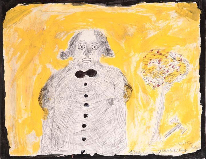 Charlie Kinney, "George Washington and the Cherry: Charlie Kinney, "George Washington and the Cherry Tree", paint on paper, 22" x 28", private California collection