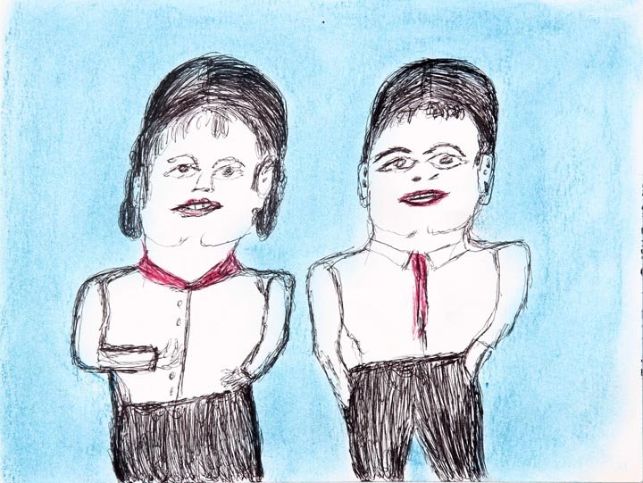 S.L. Jones, three piece lot, crayon and chalk on paper,: S.L. Jones, three piece lot, crayon and chalk on paper, largest is 18" x 24", Dr John and Anne Miller Collection