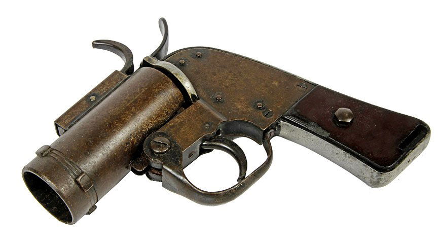 Flare Gun- circa 1943, C.E.C.V.-U.S. Property flare: Flare Gun- circa 1943, C.E.C.V.-U.S. Property flare gun, working condition