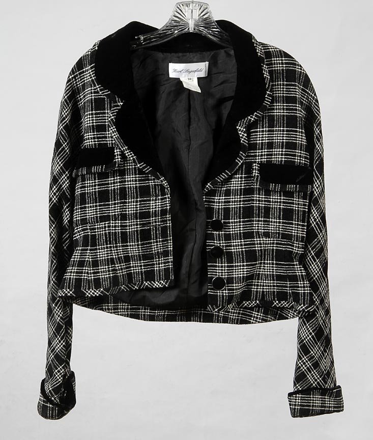Karl Lagerfeld wool jacket with velour lapel, size 38: Karl Lagerfeld wool jacket with velour lapel, size 38