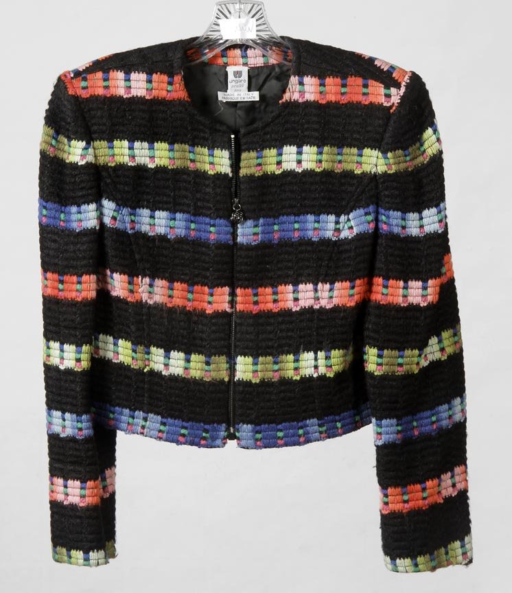 Emanuel Ungaro striped wool jacket with zipper: Emanuel Ungaro striped wool jacket with zipper