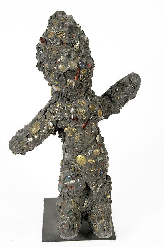 Outsider Art - Loring Cornish-Black Doll-Mixed media,: Outsider Art - Loring Cornish-Black Doll-Mixed media, 21" h
