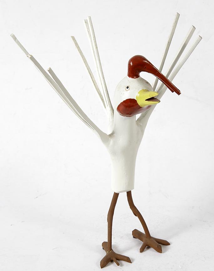 Outsider Art - Calvin Cooper-Rooster-Painted wood, 14": Outsider Art - Calvin Cooper-Rooster-Painted wood, 14" h