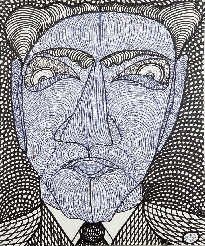 Outsider Art - Ted Gordon-I Told You So-Marker on: Outsider Art - Ted Gordon-I Told You So-Marker on radiology cardboard, datd 6/28/93, 14 x 17