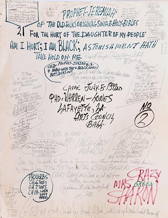 Outsider Art - Royal Robertson-Crazy Miss Sharon Green: Outsider Art - Royal Robertson-Crazy Miss Sharon Green-Marker and pen on poster, July 1992, From Warren Lowes Collection, 22 x 28Former Warren Lowe Collection