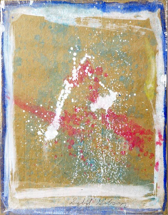 Outsider Art - Sybil Gibson-Untitled-paint on paper,: Outsider Art - Sybil Gibson-Untitled-paint on paper, signed 14 1/2 x 18 1/2